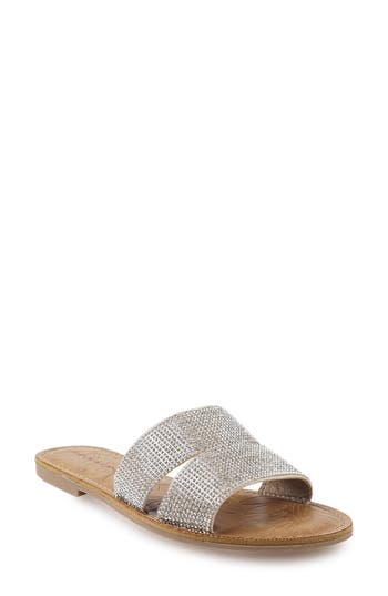 Rock & Candy Rock And Candy Double Cutout Crystal Slide Sandal