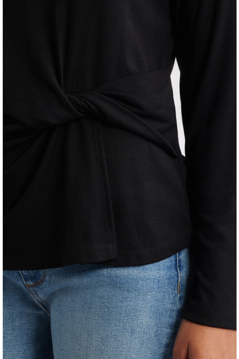 Twist Front T-Shirt, Alternate, color, BLACK