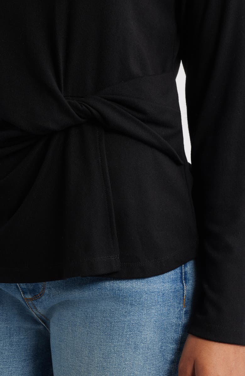 Wit & Wisdom Twist Front T-Shirt, Alternate, color, Black