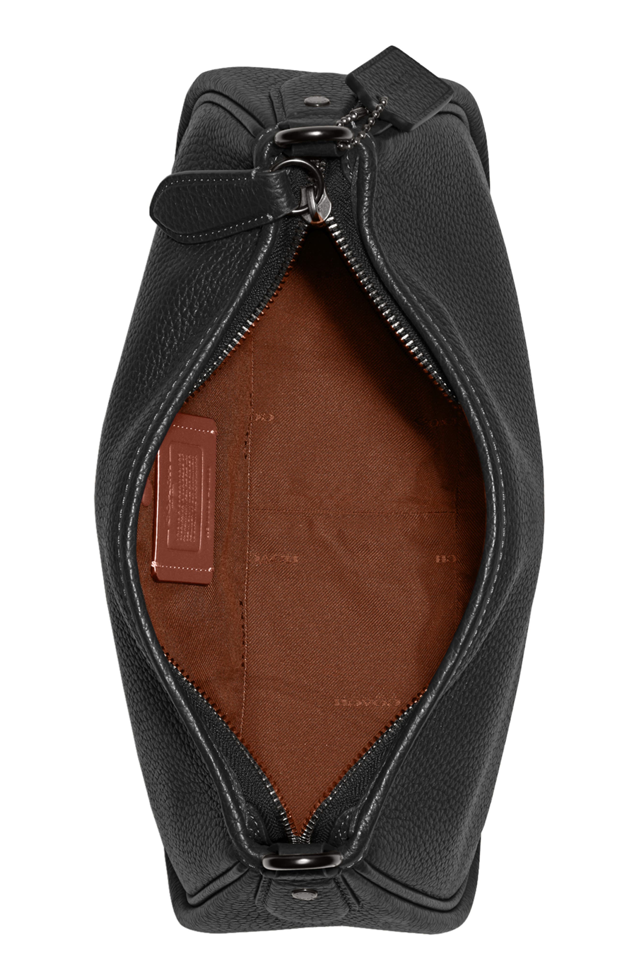 Cary Soft Pebbled Leather Crossbody Bag, Alternate, color, BLACK/ BLACK