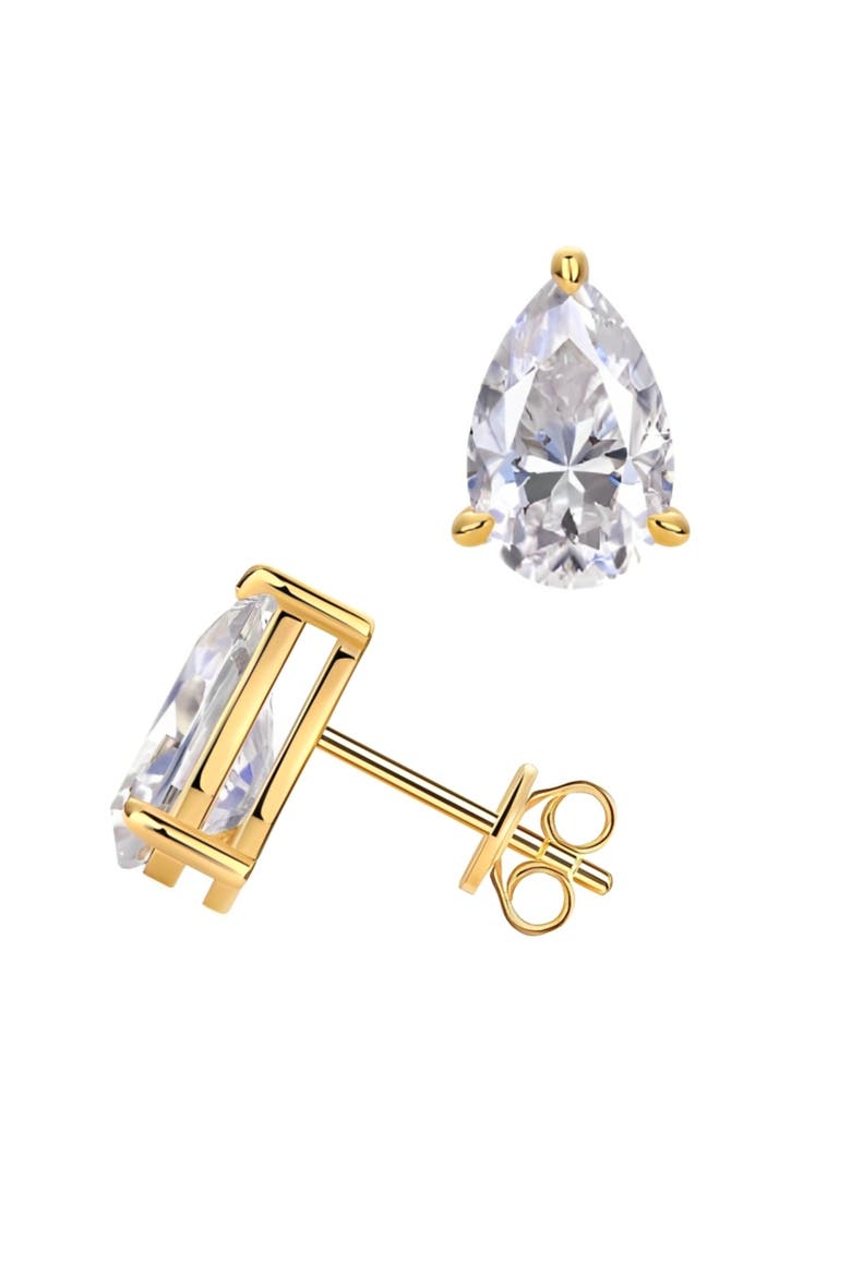 Sterling Silver Gold-Tone Crystal Earrings, Main, color, Gold