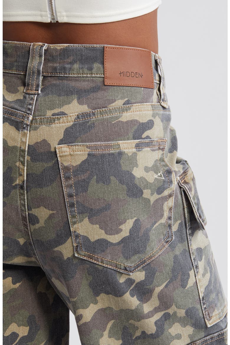 Camo Baggy Denim Cargo Shorts, Alternate, color, OLIVE