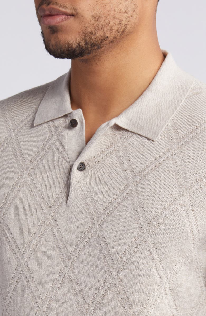 Ted Baker London Ventar Diagonal Diamond Polo Sweater, Alternate, color,