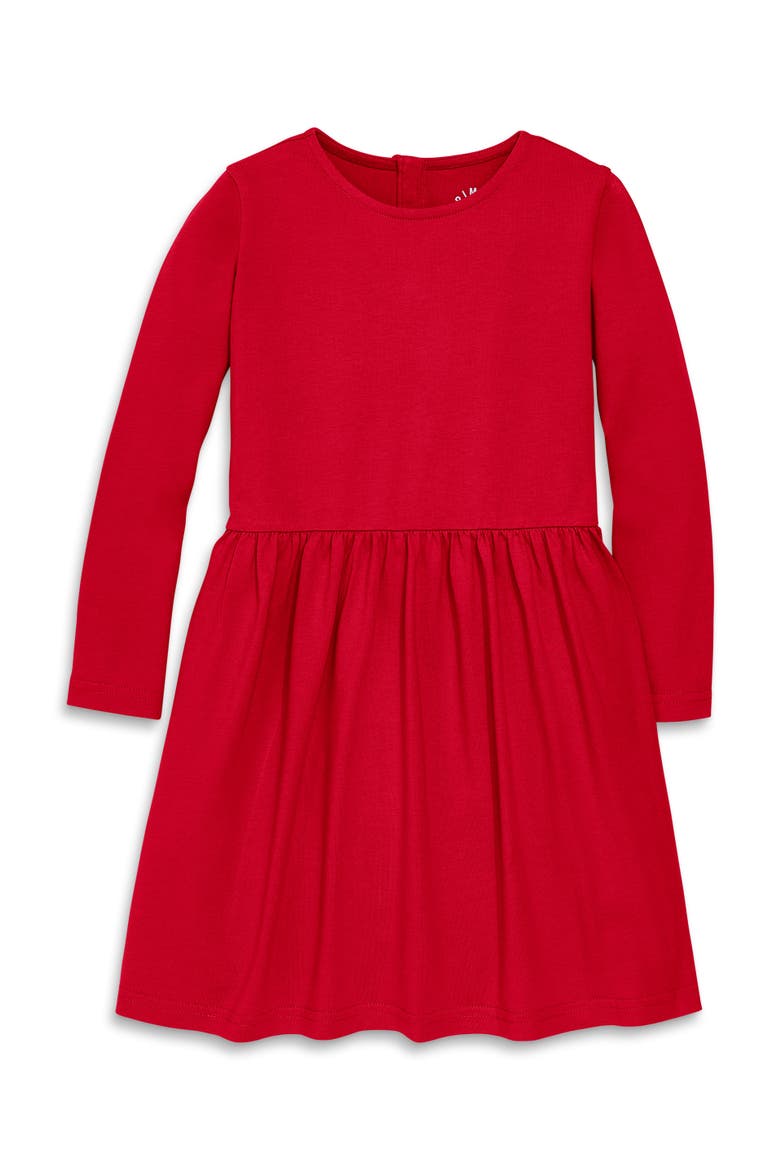 Kids Long Sleeve Perfect Pocket Dress, Main, color, Cherry