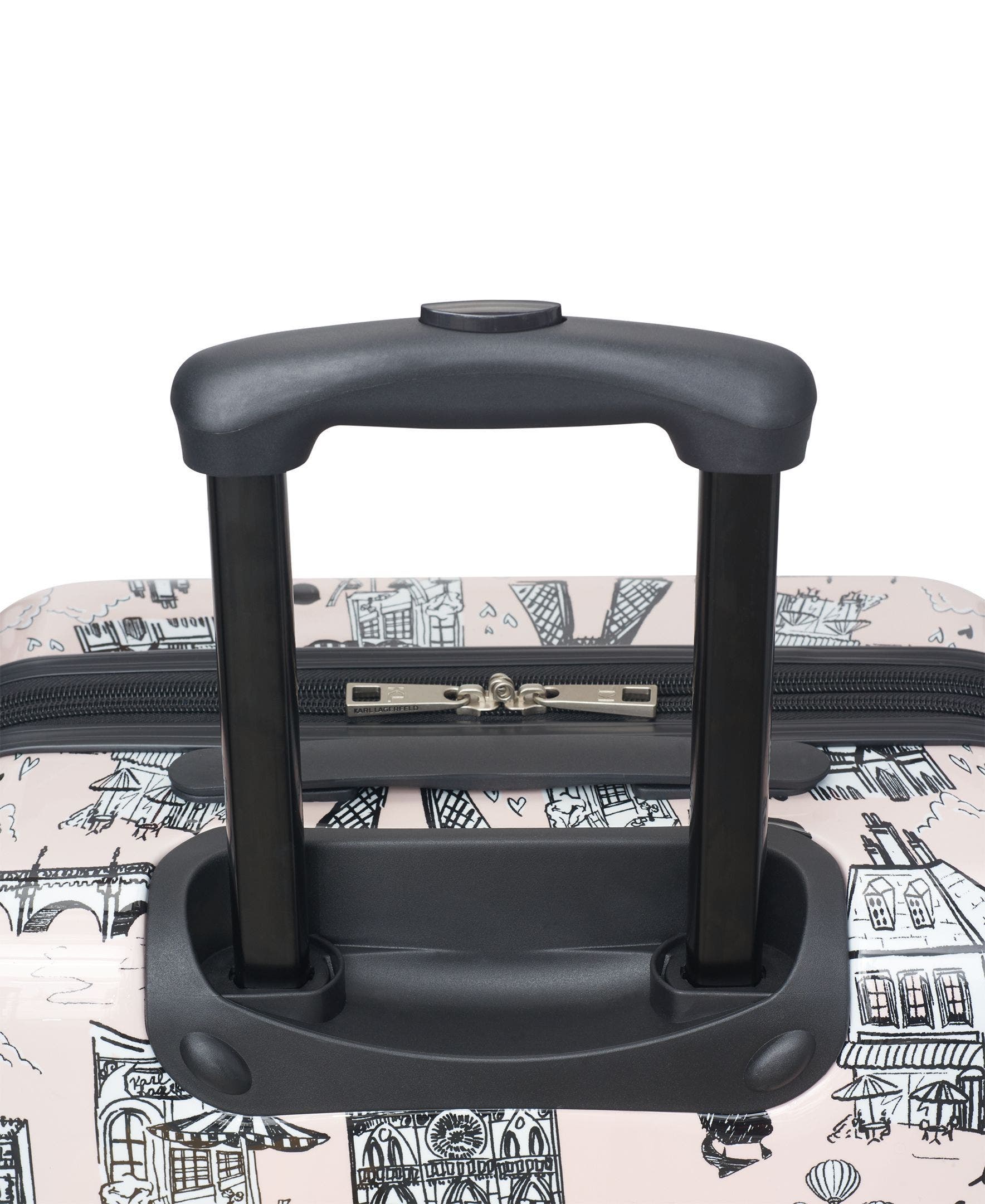 KARL LAGERFELD Karl in Paris Upright Suitcase, Alternate, color, Pink/Black