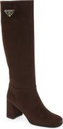 Prada Logo Knee High Boot