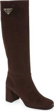 Prada Logo Knee High Boot