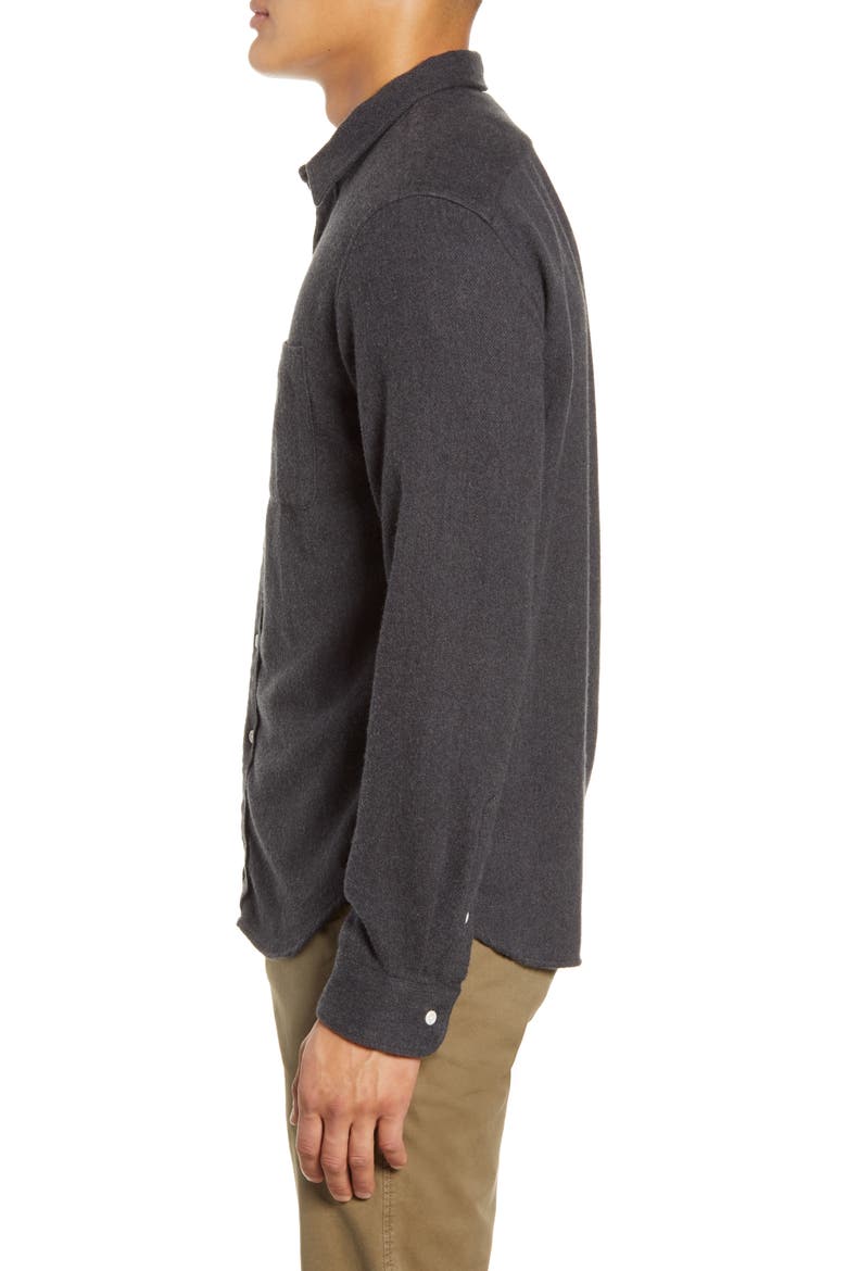Flannel Sunday Shirt, Alternate, color, DARK HEATHER GREY