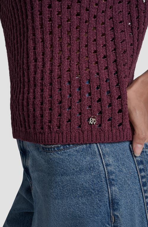 Dkny Jeans Open Stitch Sweater In Purple