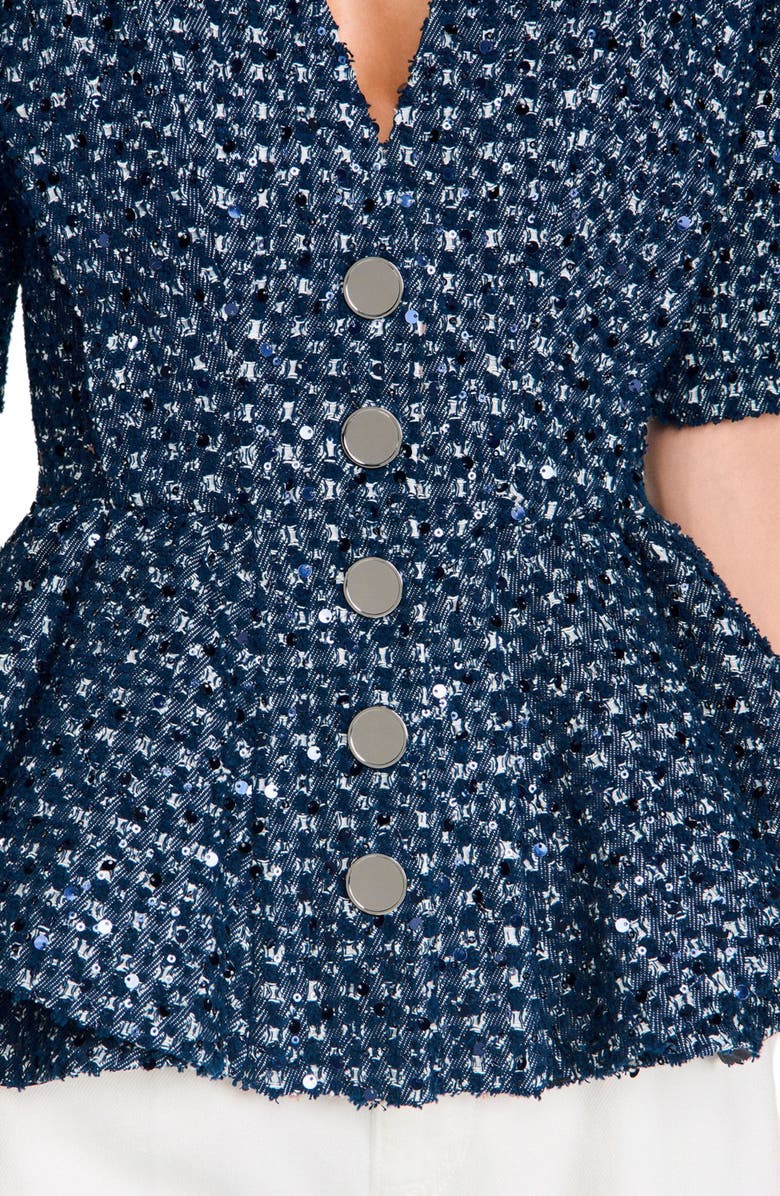 SANDRO Sequinned jacket, Alternate, color, Navy Blue