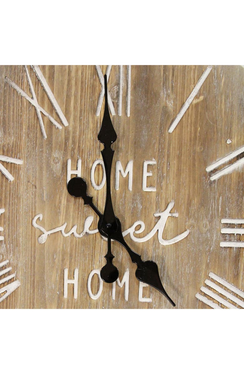 STRATTON HOME DECOR 23" Wood Dale Wall Clock, Alternate, color,