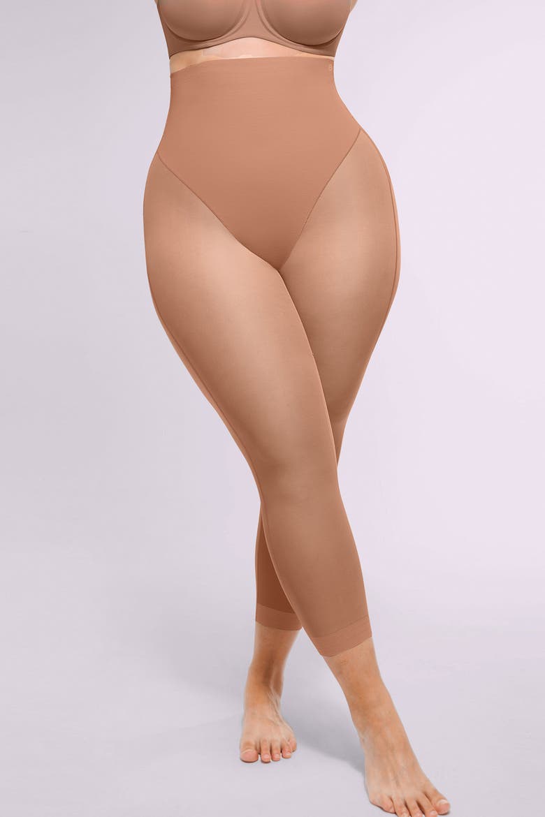 High Waist Butt-Lifting Shaping Capri, Alternate, color, Bronze