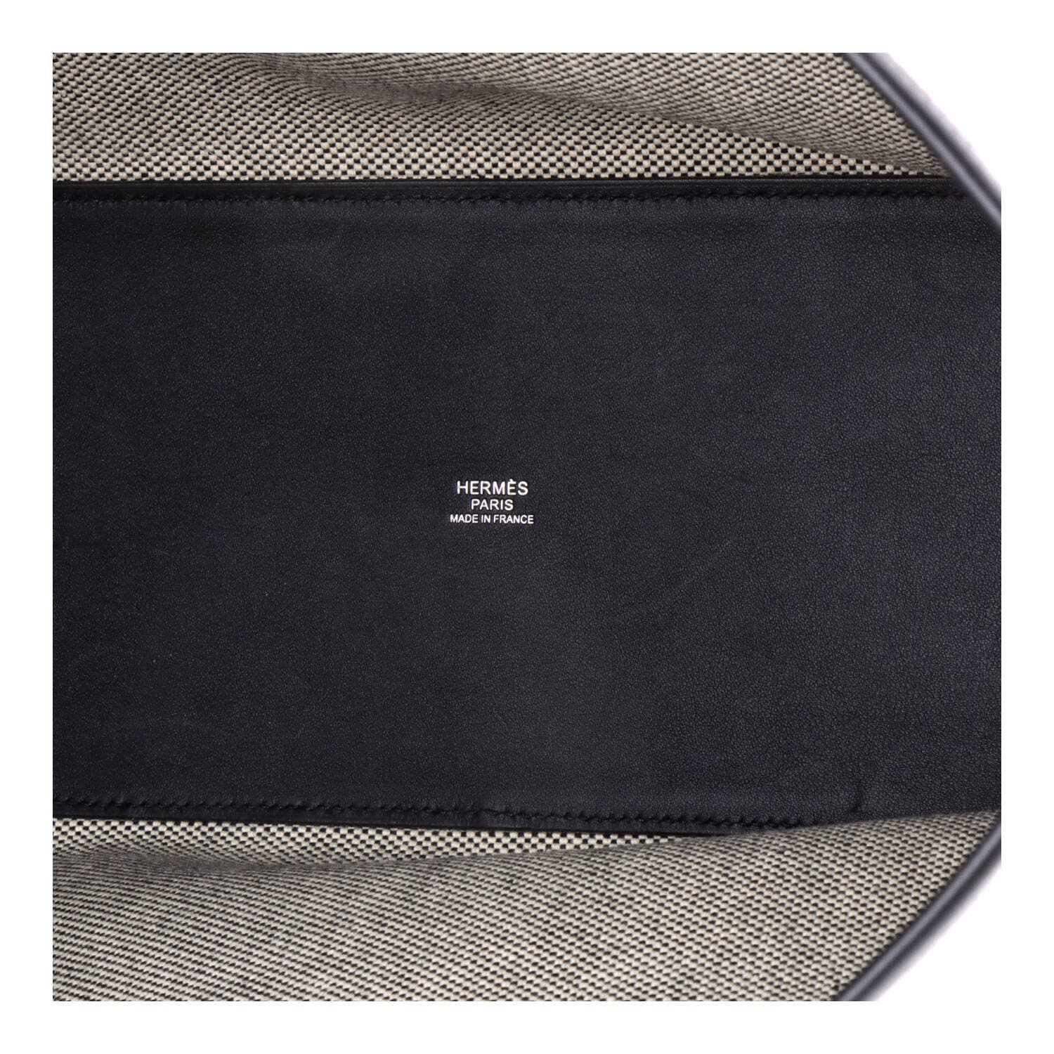 Cabas H en Biais Tote Canvas with Leather 40, Alternate, color, Noir