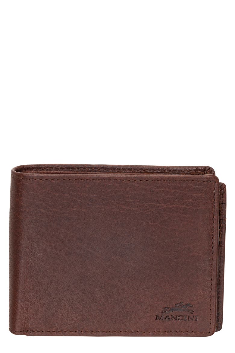 Buffalo RFID Center Wing Wallet with Coin Pocket, Main, color, BROWN