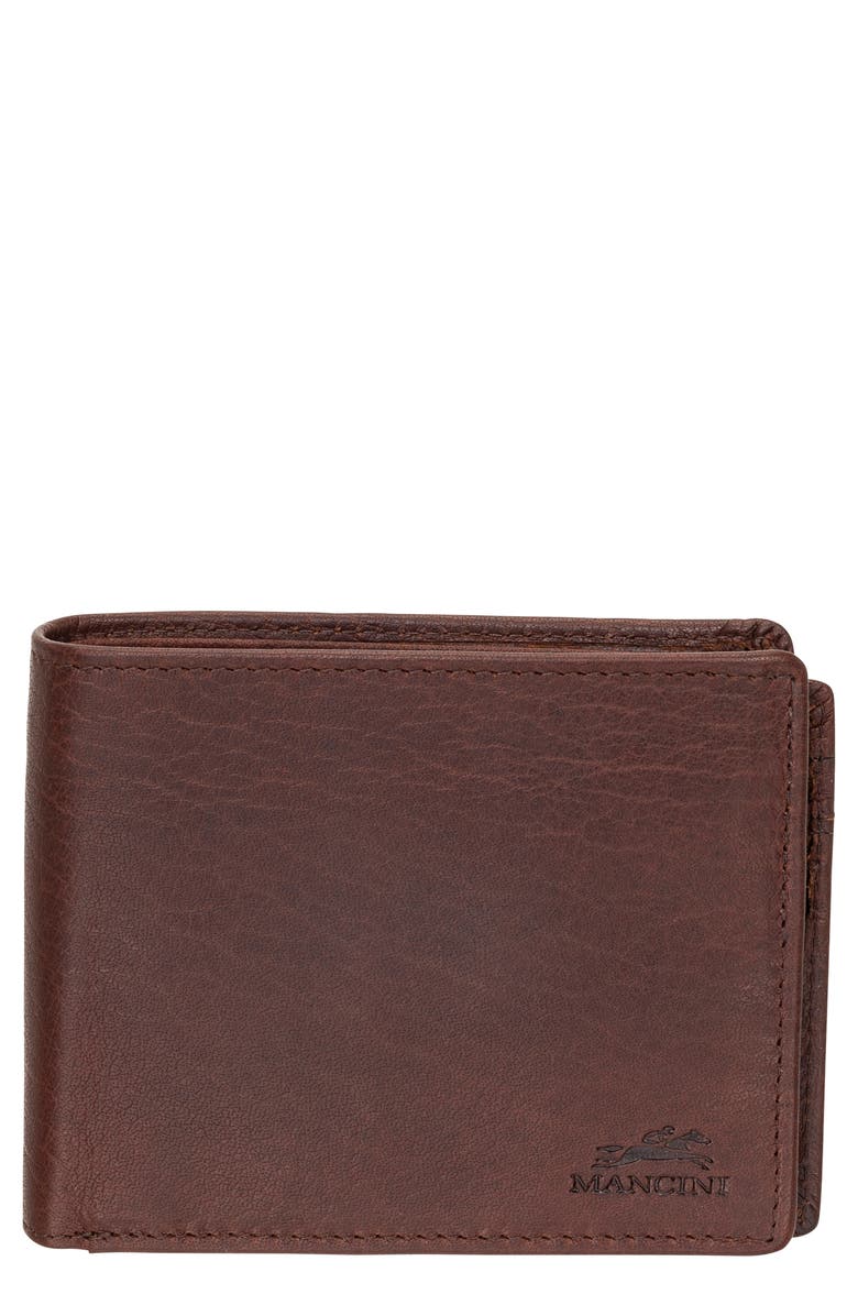 Mancini Buffalo RFID Center Wing Wallet with Coin Pocket, Main, color, 