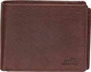 Mancini Buffalo RFID Center Wing Wallet with Coin Pocket