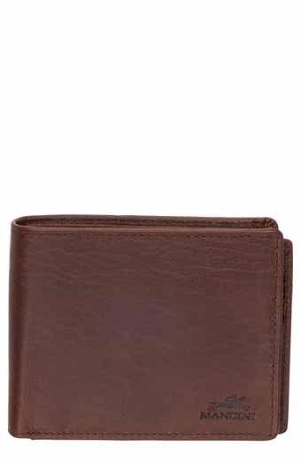 Mancini Buffalo RFID Center Wing Wallet with Coin Pocket