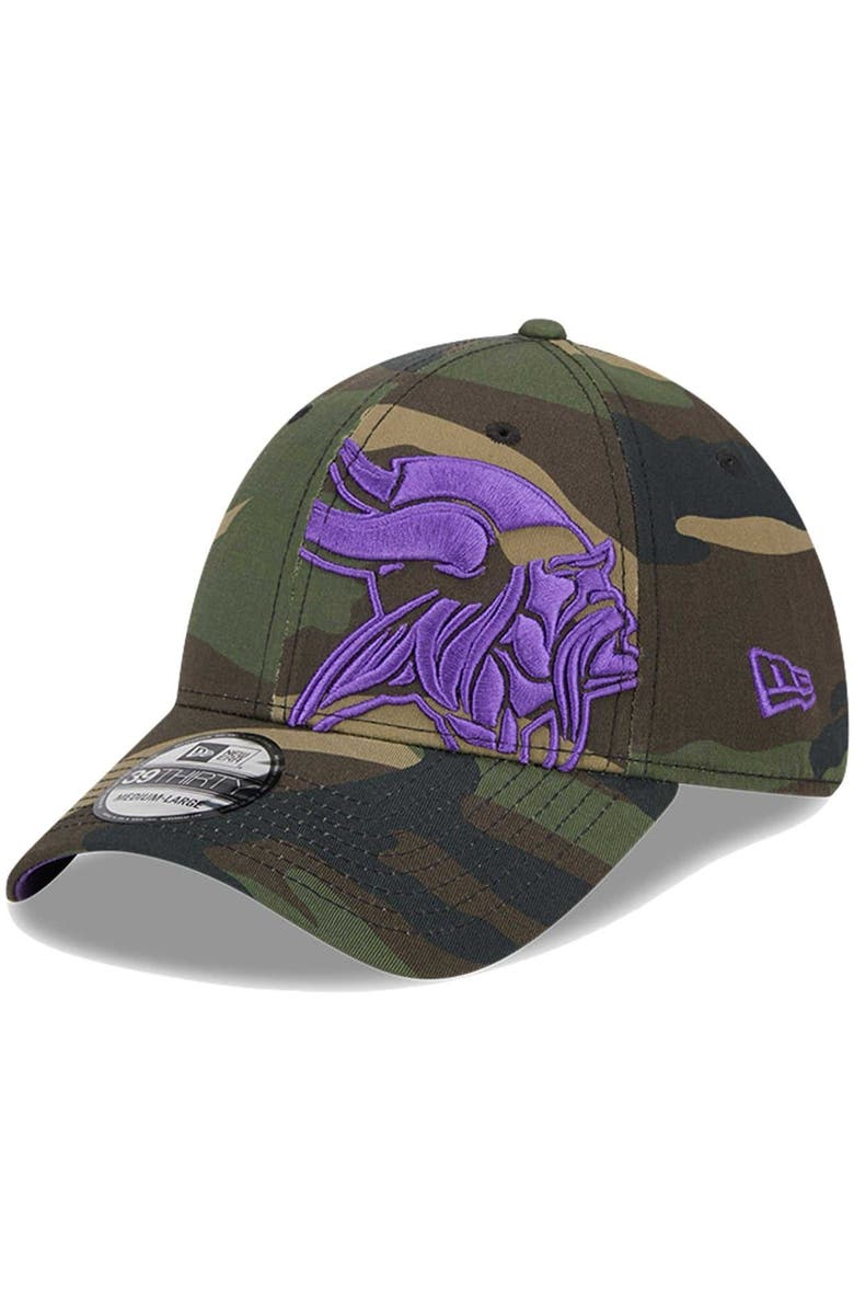 New Era Men's New Era Camo Minnesota Vikings  Punched Out 39THIRTY Flex Hat, Main, color, 