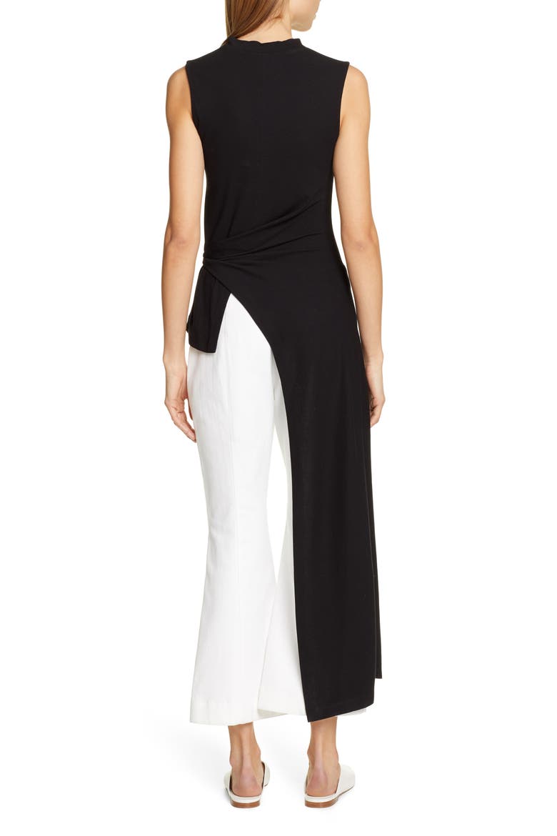 Split Apron Wrap Tee, Alternate, color, BLACK