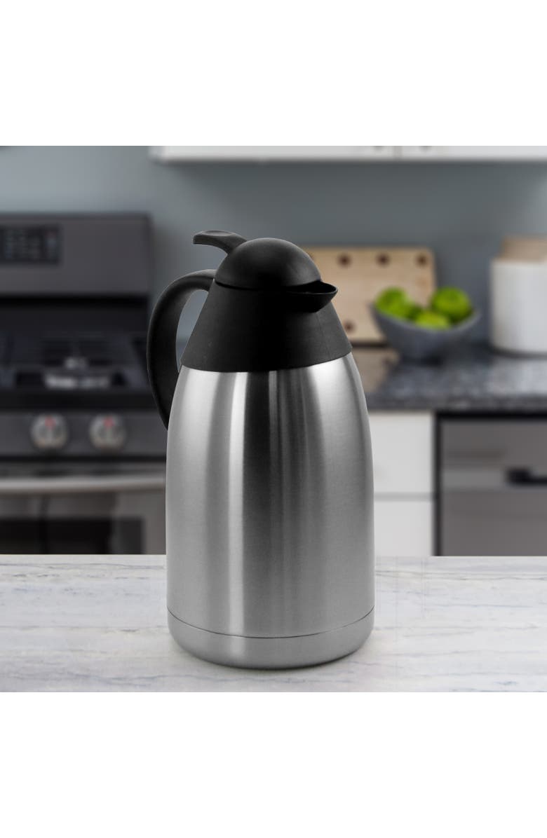 Megachef 2.11 Quart Stainless Steel Thermal Beverage Carafe for Coffee and Tea, Alternate, color, Silver