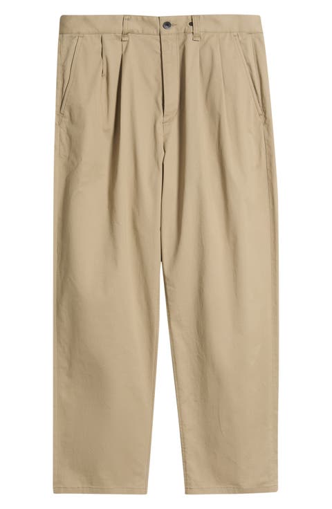 Baggy Pleated Twill Chinos
