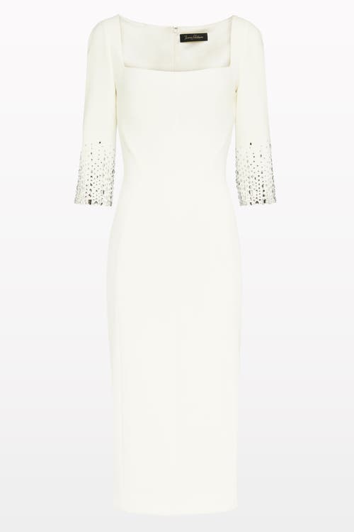 Jenny Packham Rosebud Midi Dress In White