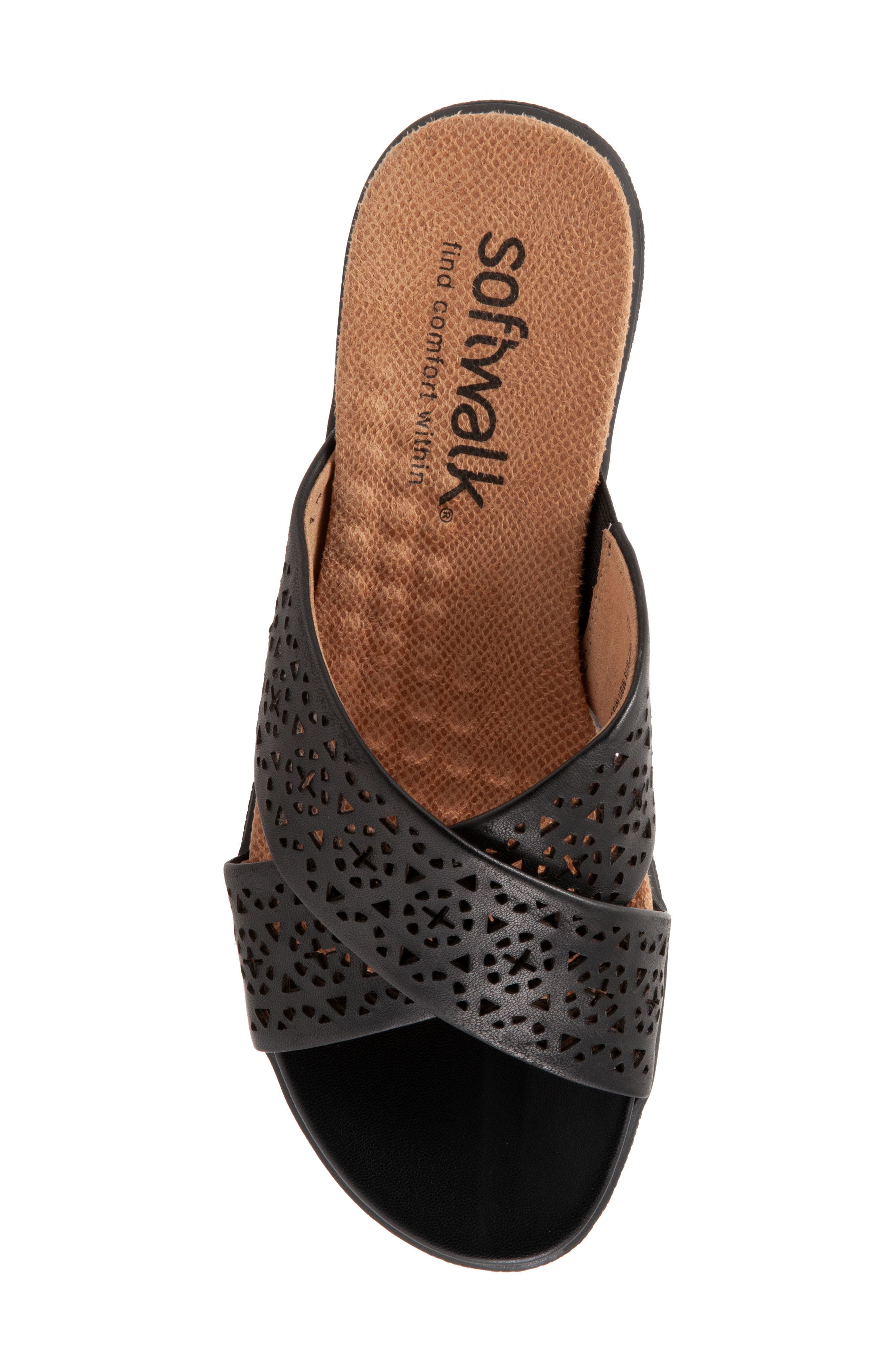 SoftWalk<sup>®</sup> Tillman Leather Cross Strap Slide Sandal, Alternate, color, 