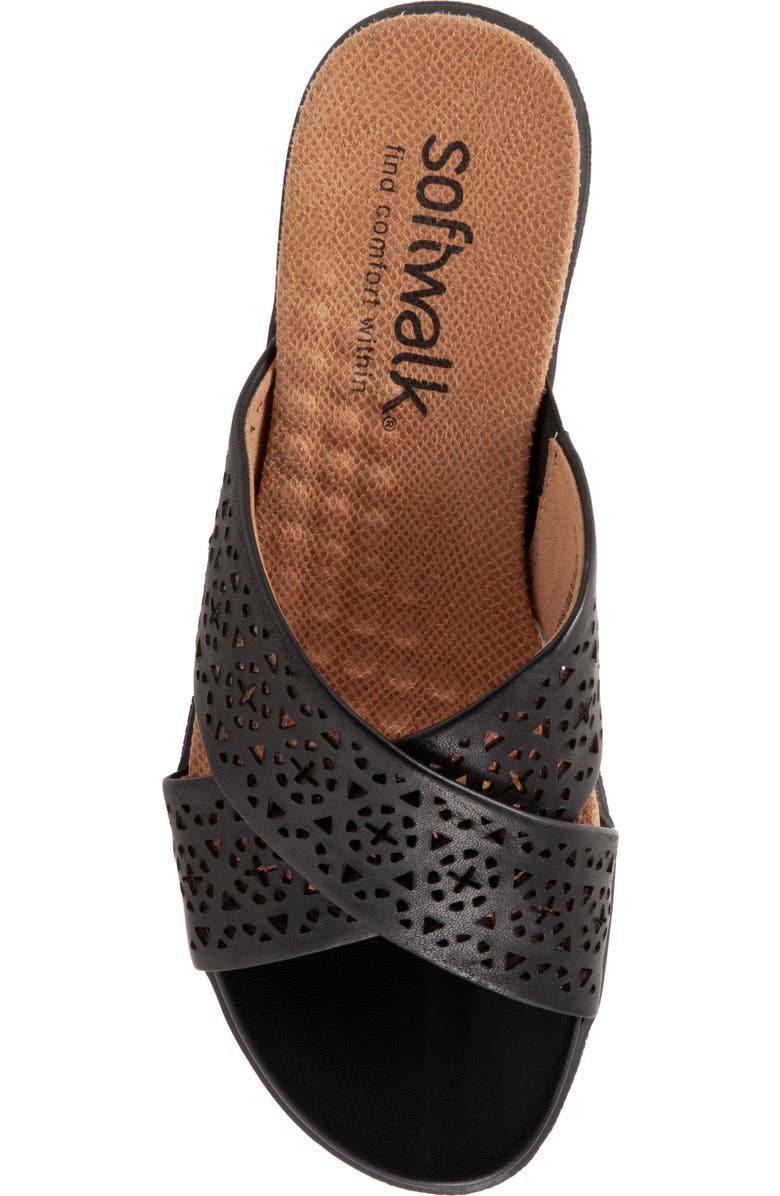 SoftWalk<sup>®</sup> Tillman Leather Cross Strap Slide Sandal, Alternate, color,