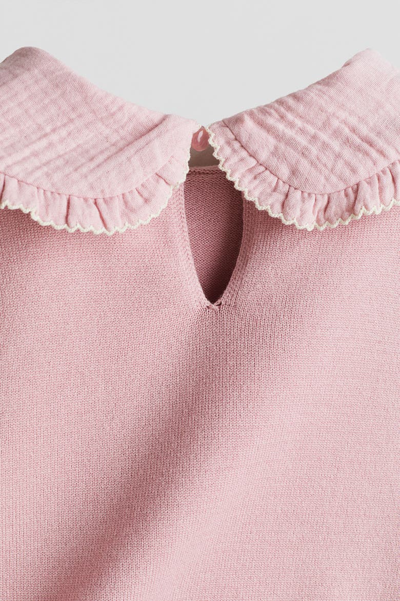 Sweater With Peter Pan Collar, Alternate, color, Light dusty pink/flowers