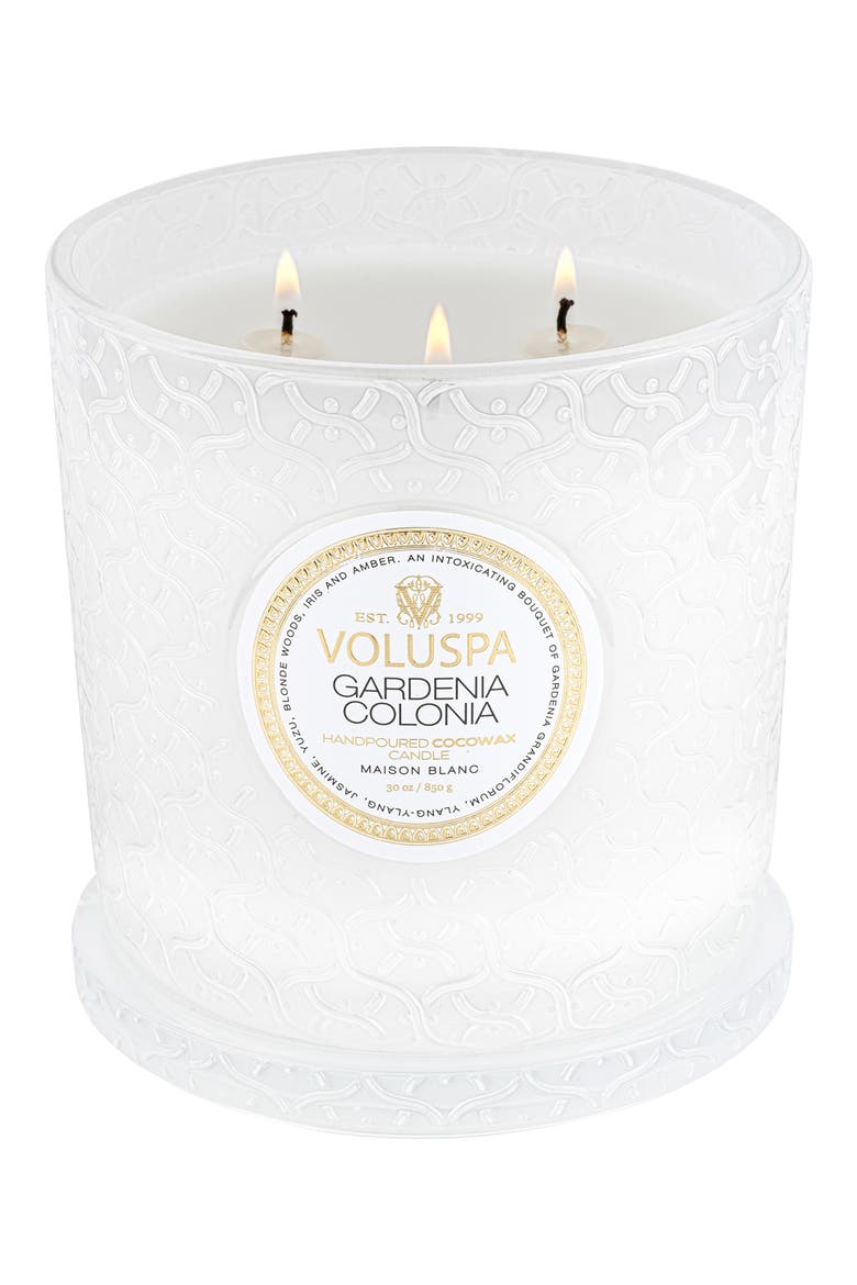 Gardenia Colonia Luxe Candle, Main, color, GARDENIA