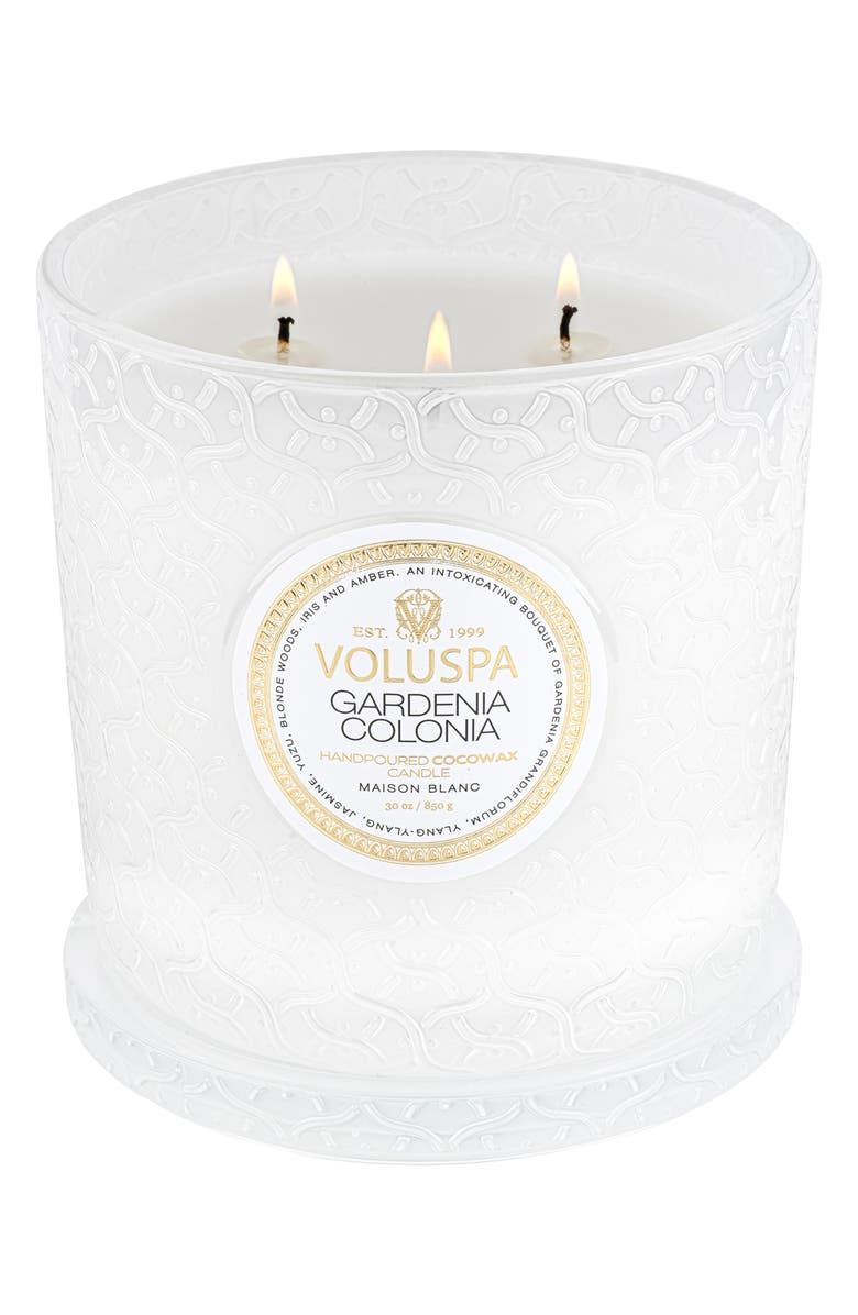 Voluspa Gardenia Colonia Luxe Candle, Main, color,