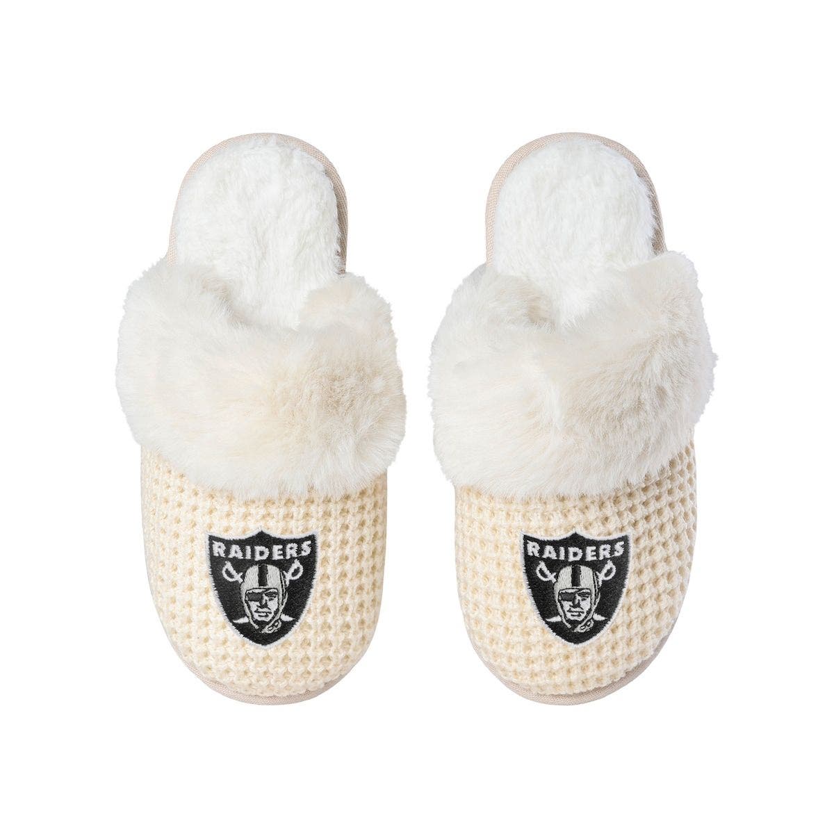 FOCO Women's FOCO Las Vegas Raiders Open Back Slippers, Alternate, color, 
