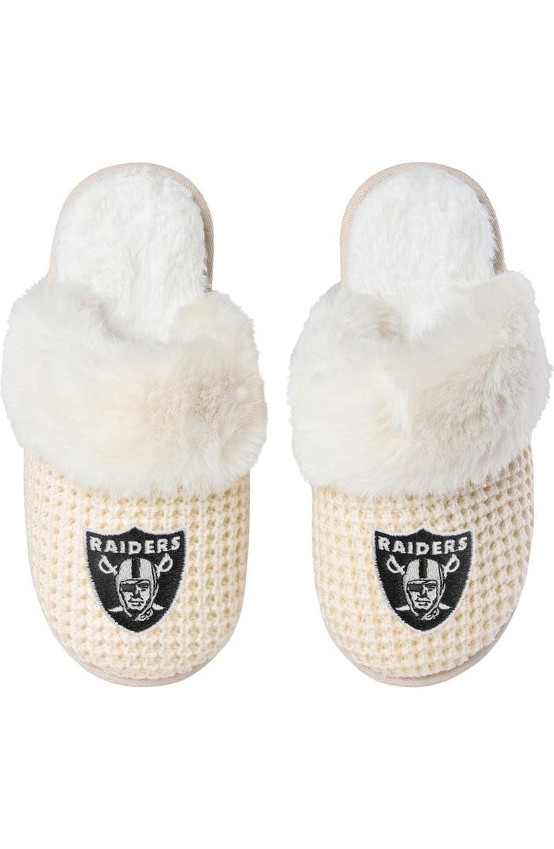 FOCO Women's FOCO Las Vegas Raiders Open Back Slippers, Alternate, color,