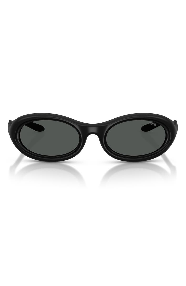 DIESEL<sup>®</sup> DL3011U 51mm Oval Sunglasses, Main, color, Matte Black / Dark Grey
