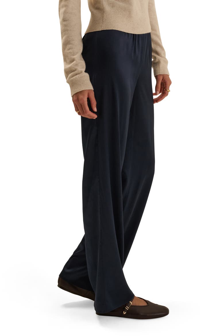 The Everything Silk Blend Pants, Alternate, color, NAVY