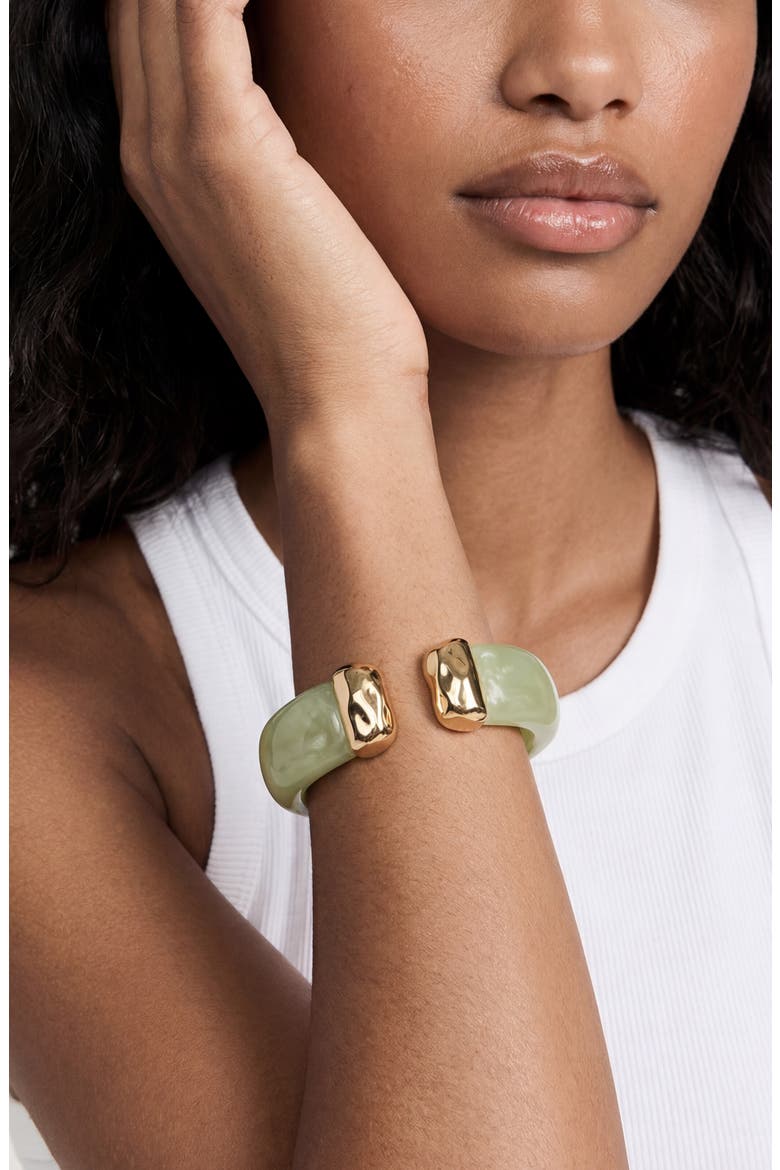 Carved Relic Cuff, Alternate, color, OLIVE