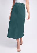 Jessica London Classic Cotton Denim Midi Skirt