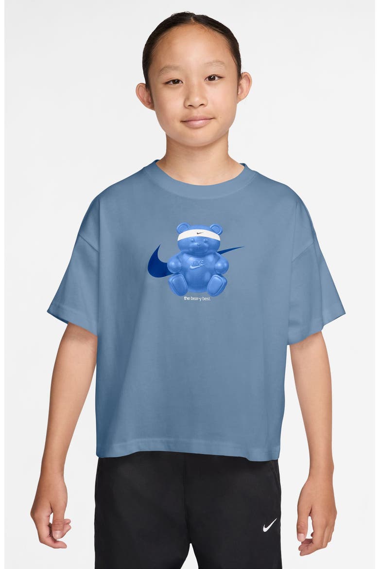 Kids' Bear Graphic Cotton T-Shirt, Main, color, WORK BLUE