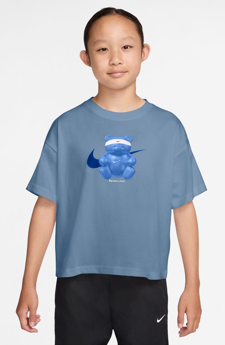 Nike Kids' Bear Graphic Cotton T-Shirt, Main, color, Work Blue