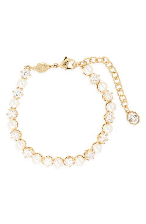 Matrix Crystal & Faux Pearl Tennis Bracelet
