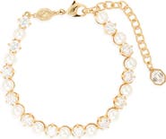Swarovski Matrix Crystal & Faux Pearl Tennis Bracelet