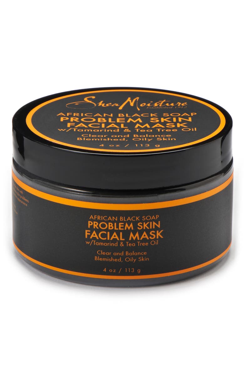 SHEA MOISTURE African Black Soap Problem Skin Facial Mask with Tamarind & Tea Tree Oil - 4 oz., Main, color,