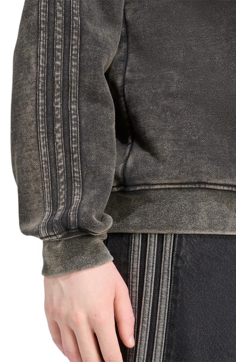 adidas Washed Cotton Blend Hoodie, Alternate, color, Black