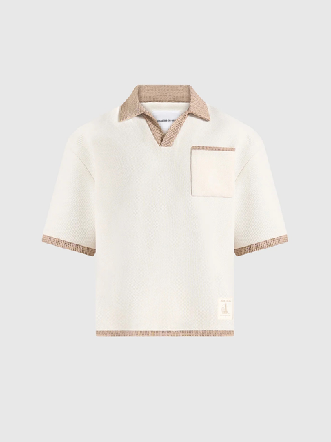 Brice Boxy Crochet Detail Polo Shirt