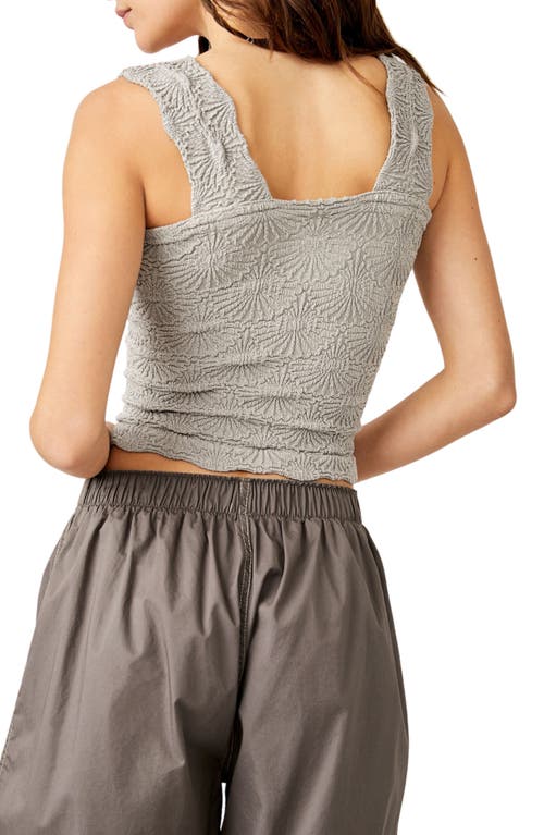 Free People Love Letter Floral Knit Camisole In Gray