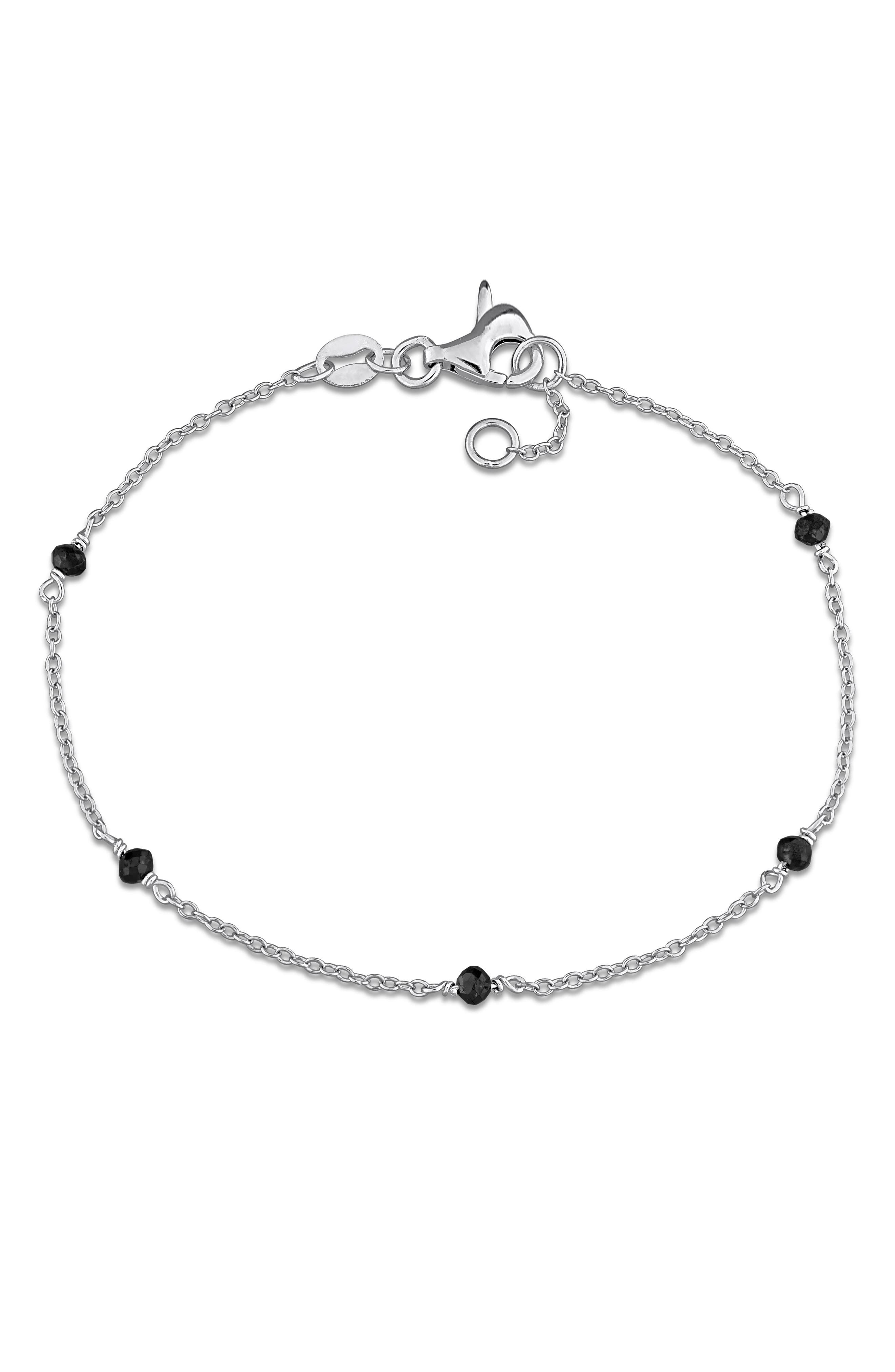 DELMAR Black Diamond Bead Station Bracelet