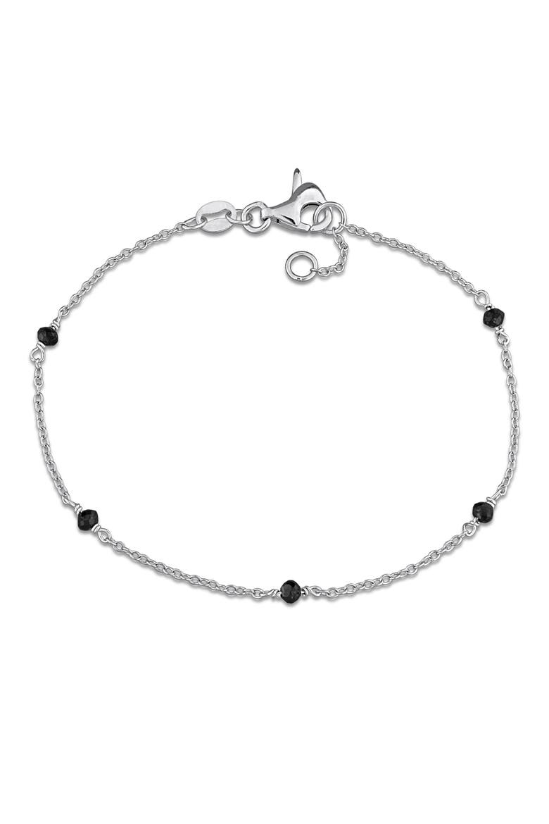 Black Diamond Bead Station Bracelet, Main, color, BLACK