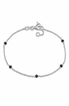 DELMAR Black Diamond Bead Station Bracelet