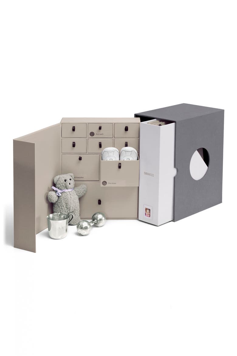 Baby Edition Keepsake Box, Main, color, SLATE/ BEIGE