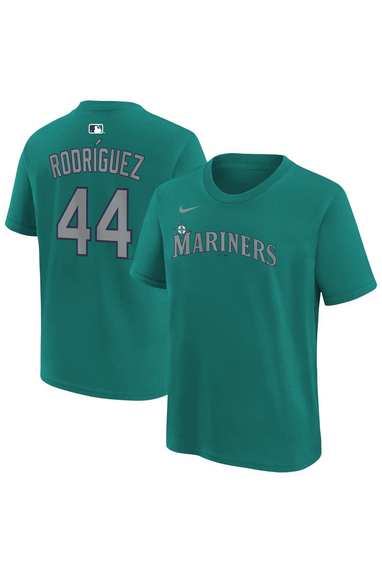 Youth Nike Julio Rodríguez Teal Seattle Mariners Name & Number T-Shirt, Main, color, Teal